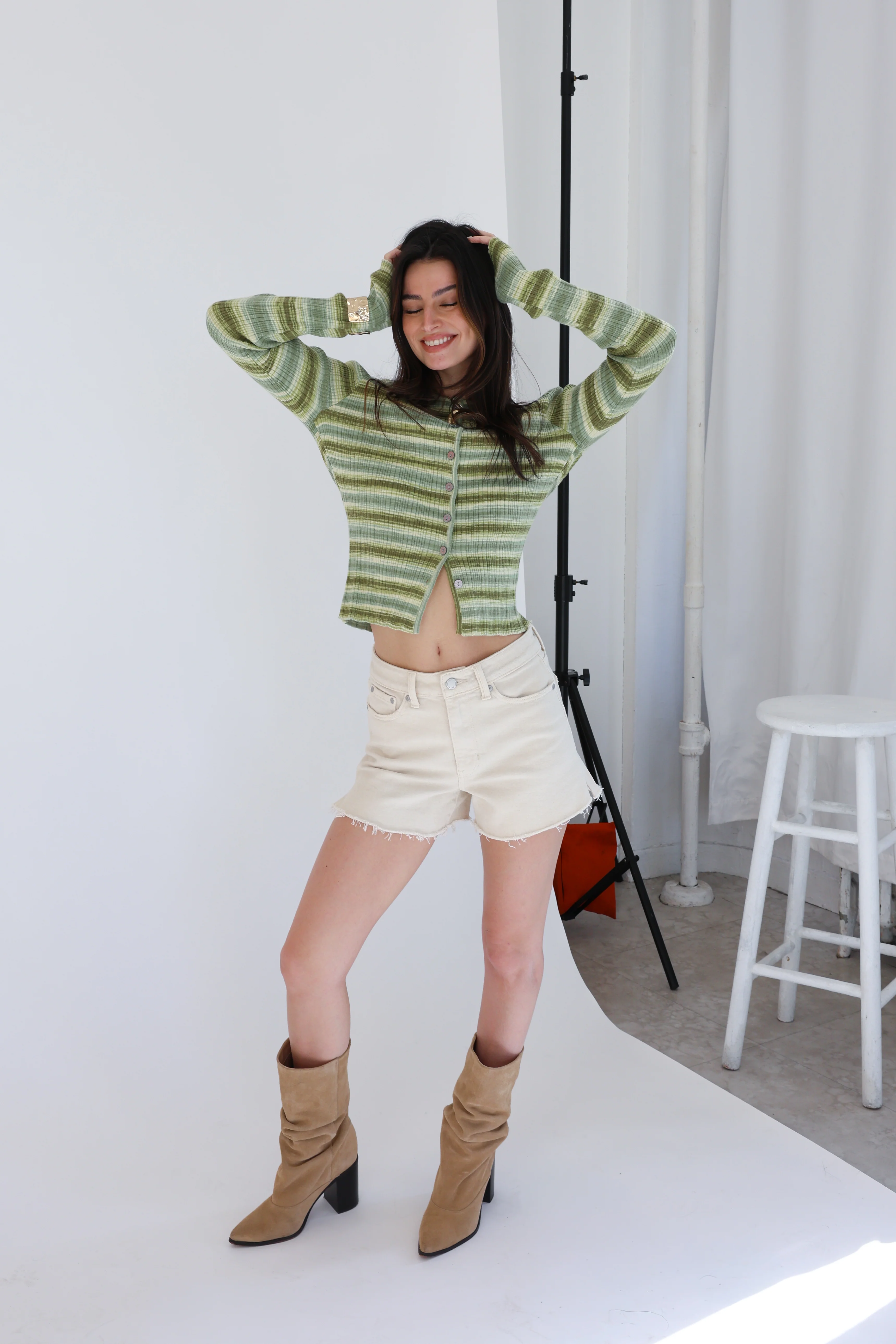 Cool Down Shorts in Ecru - Image 4
