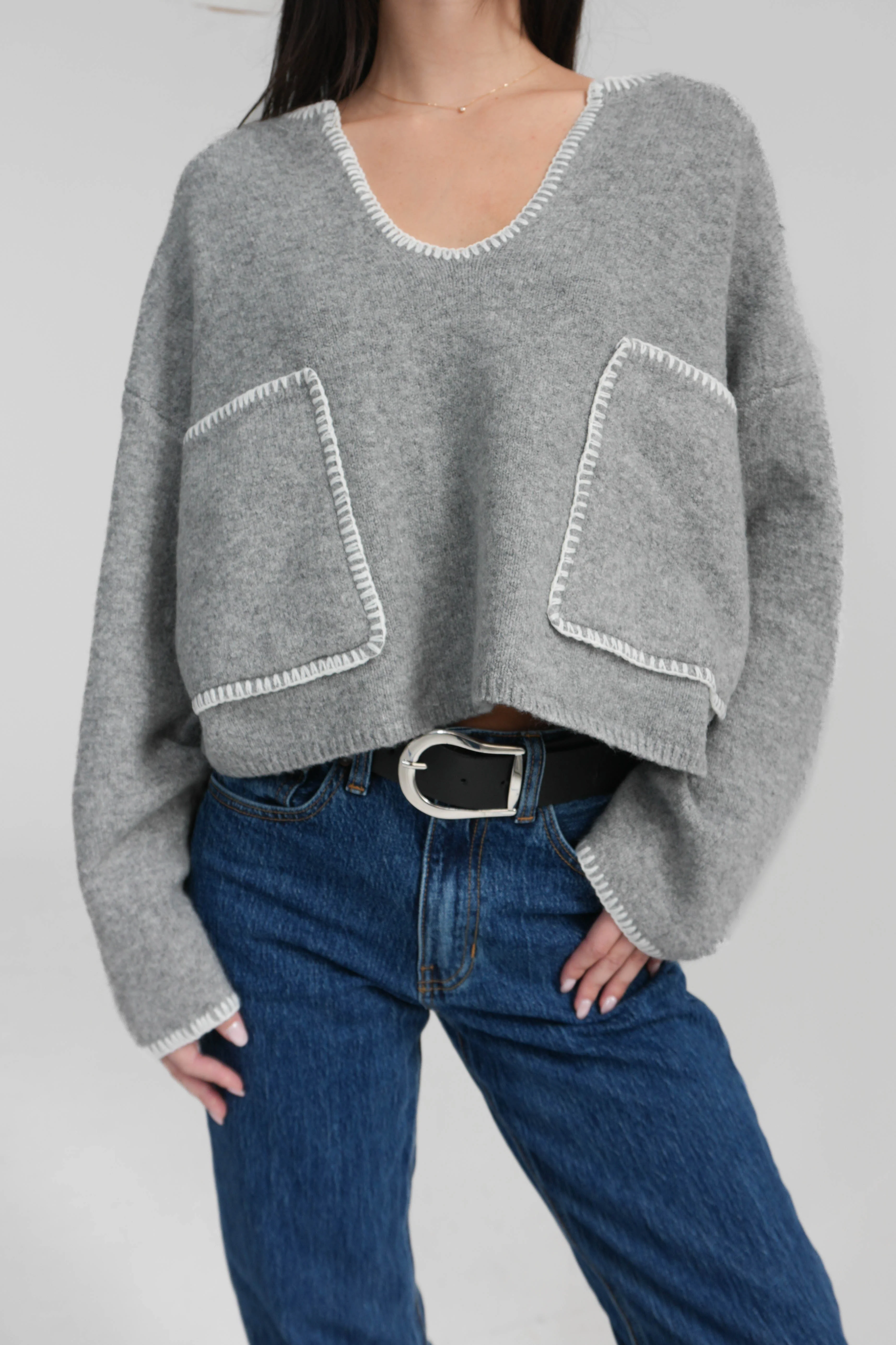 Danielle Sweater in Grey - Image 2