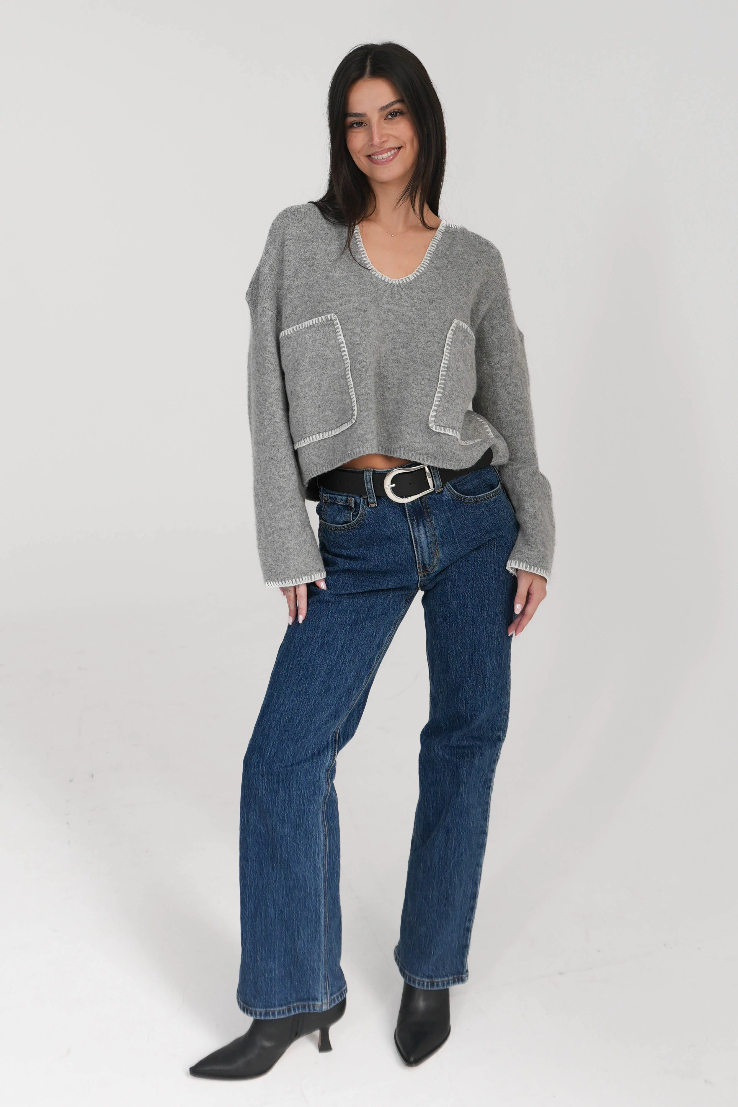 Danielle Sweater in Grey - Image 3