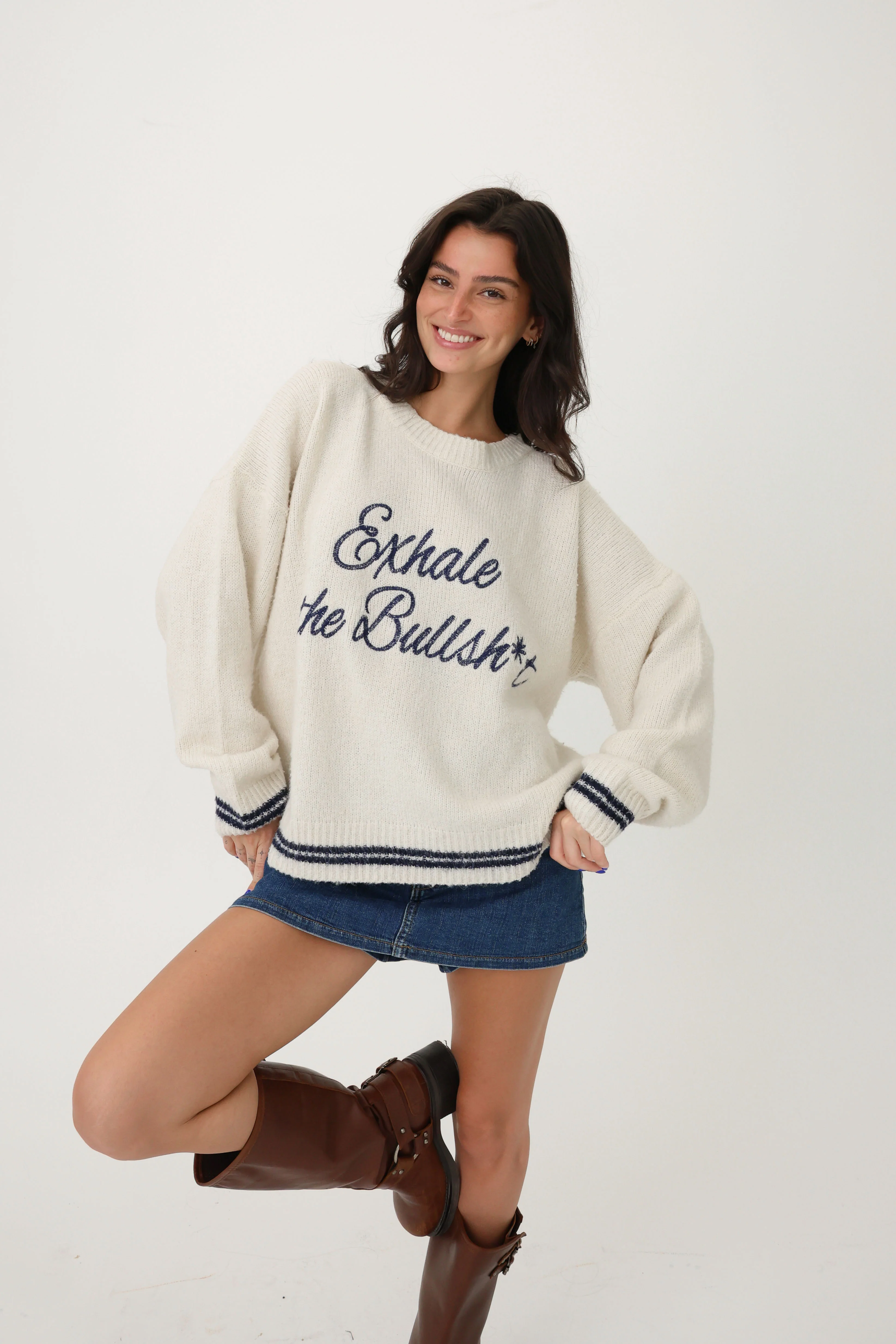 Exhale The Bullsh*t Sweater - Image 4