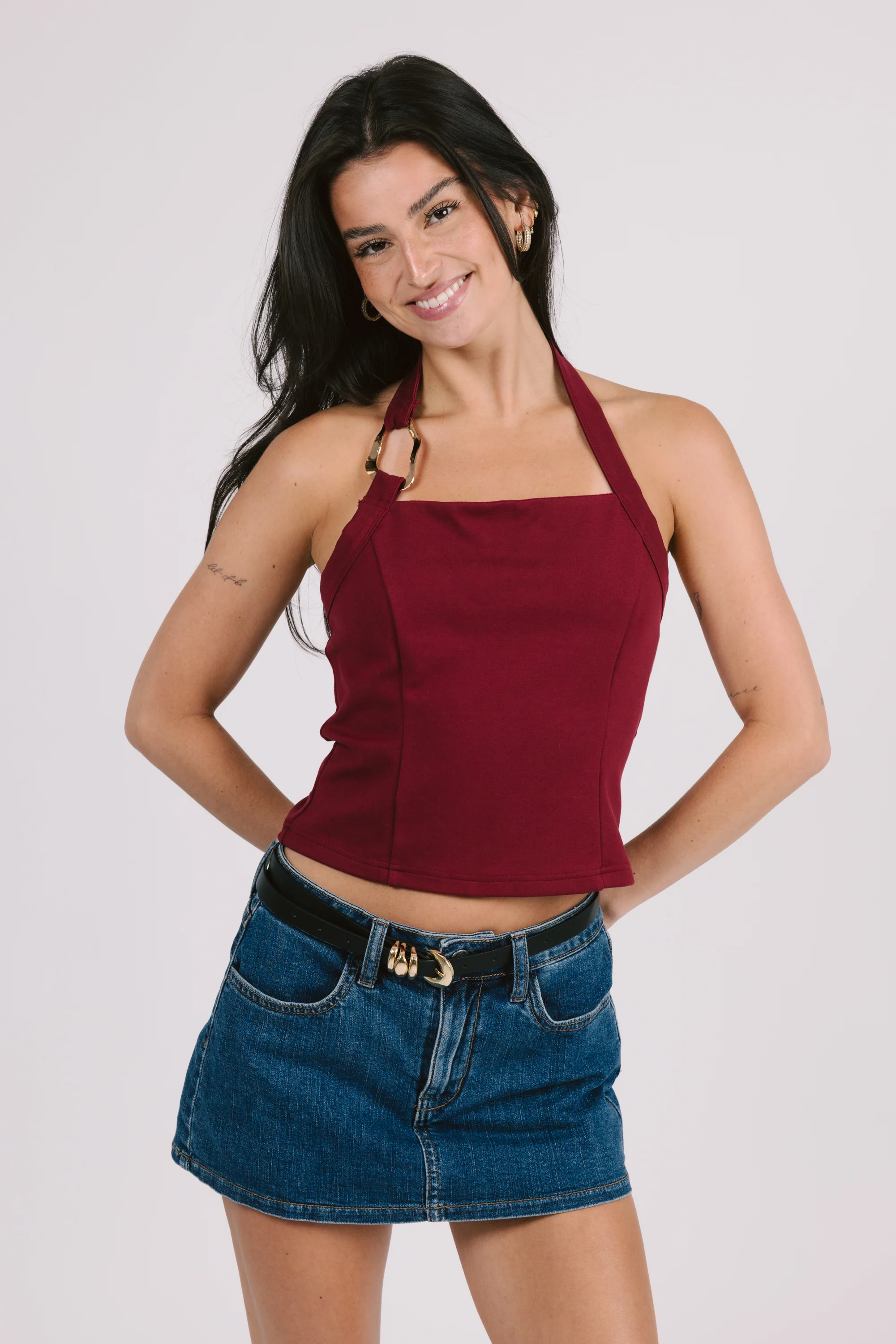 Inez Top in Burgundy