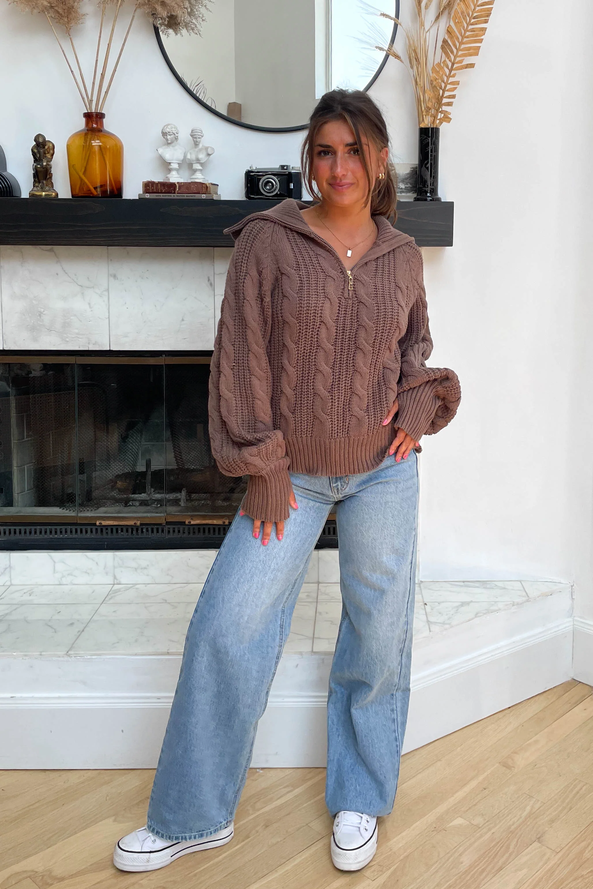 Let's Cuddle Sweater in Brown - Image 3