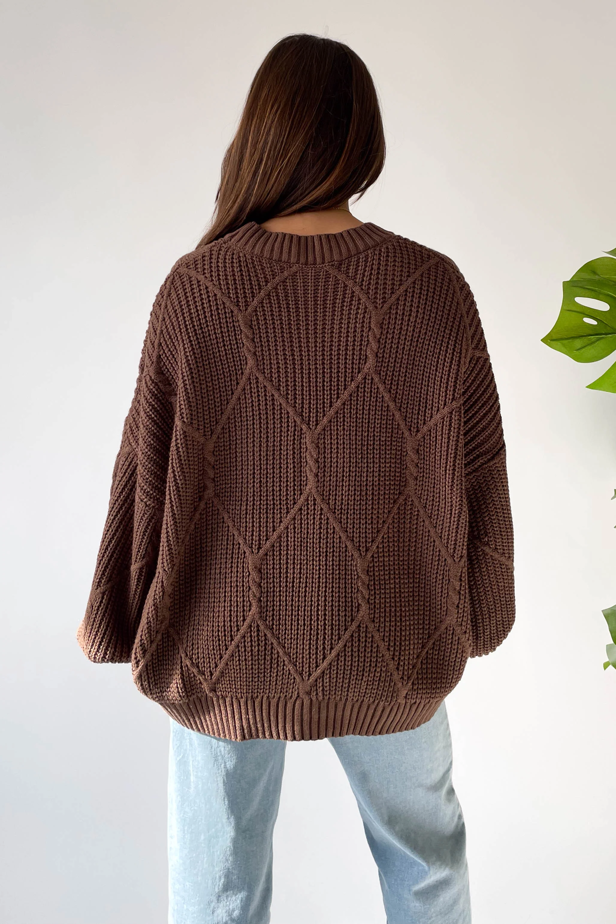 Logan Oversized Sweater in Brown - Image 4