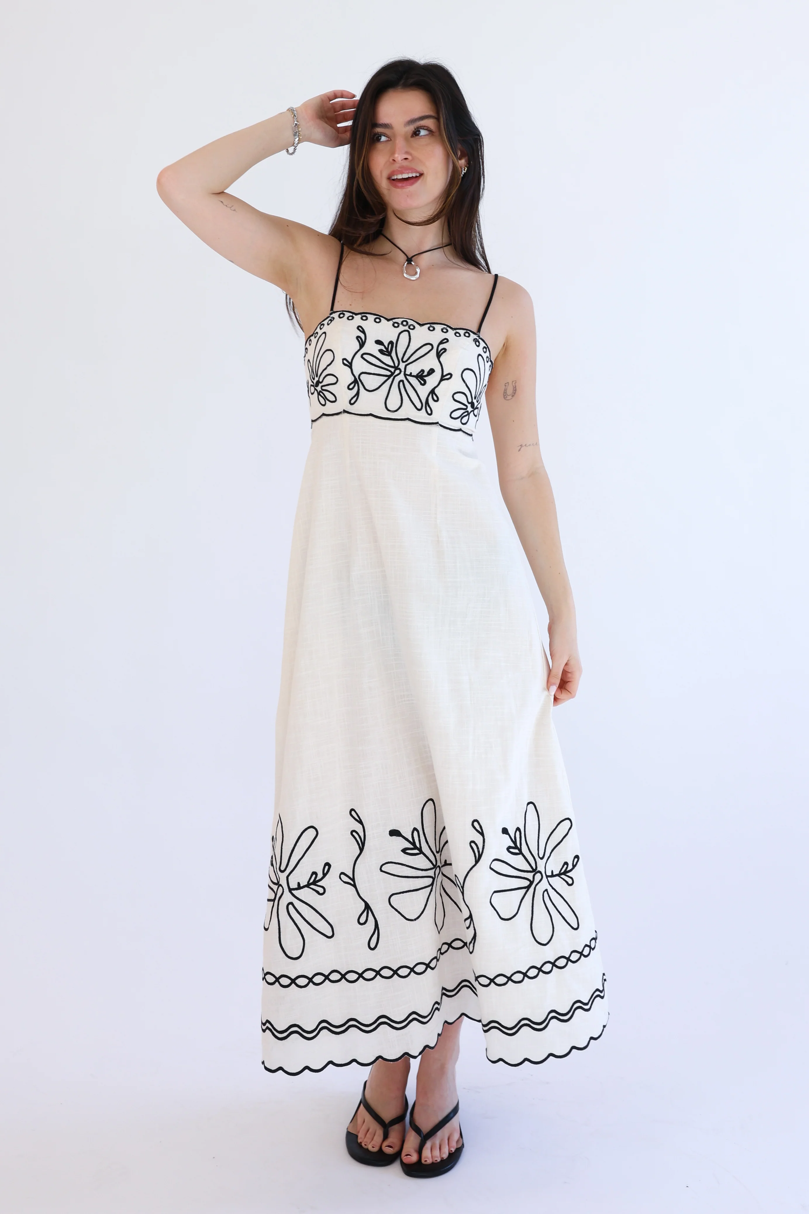 Palermo Dress in Oat/Black - Image 3