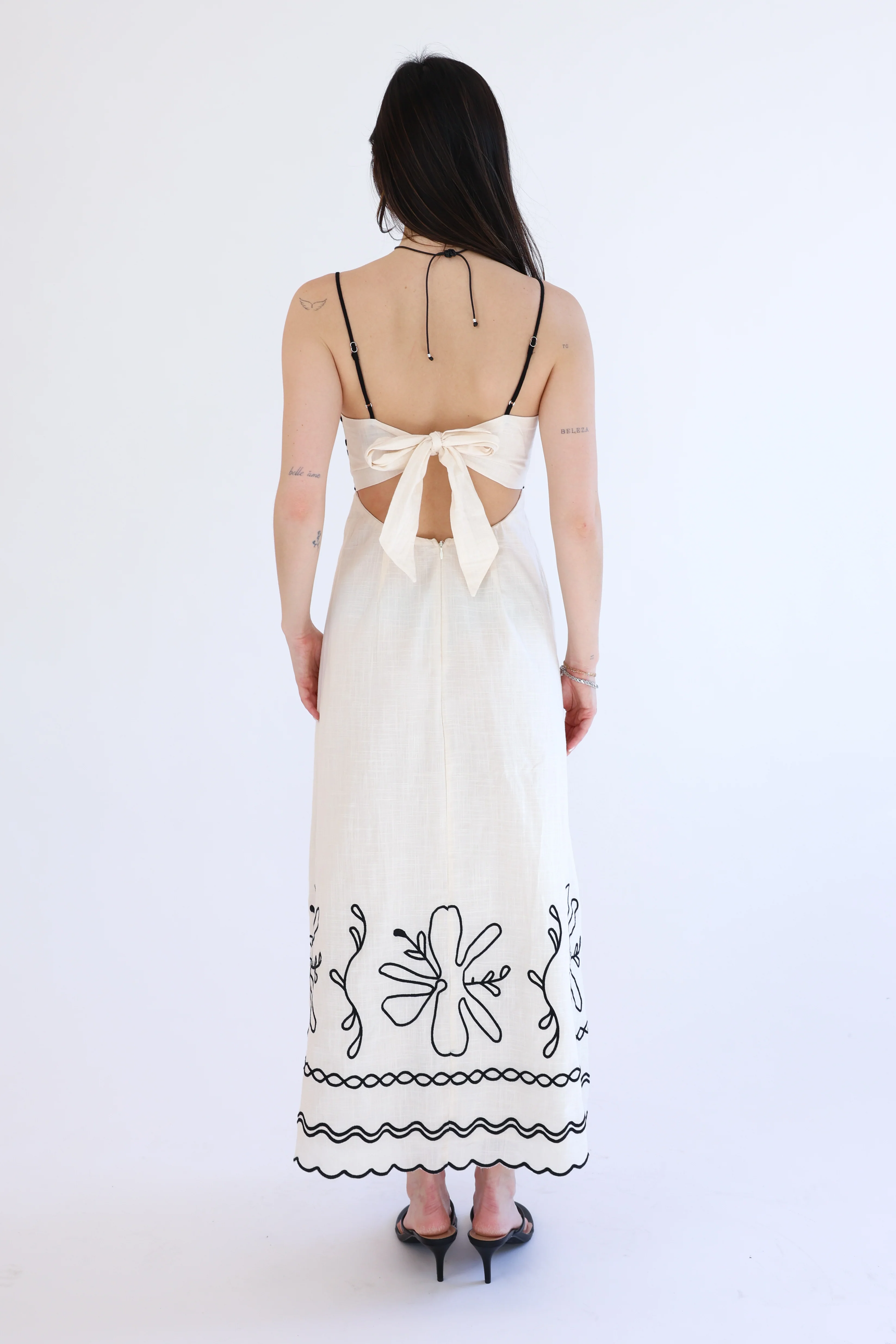 Palermo Dress in Oat/Black - Image 4