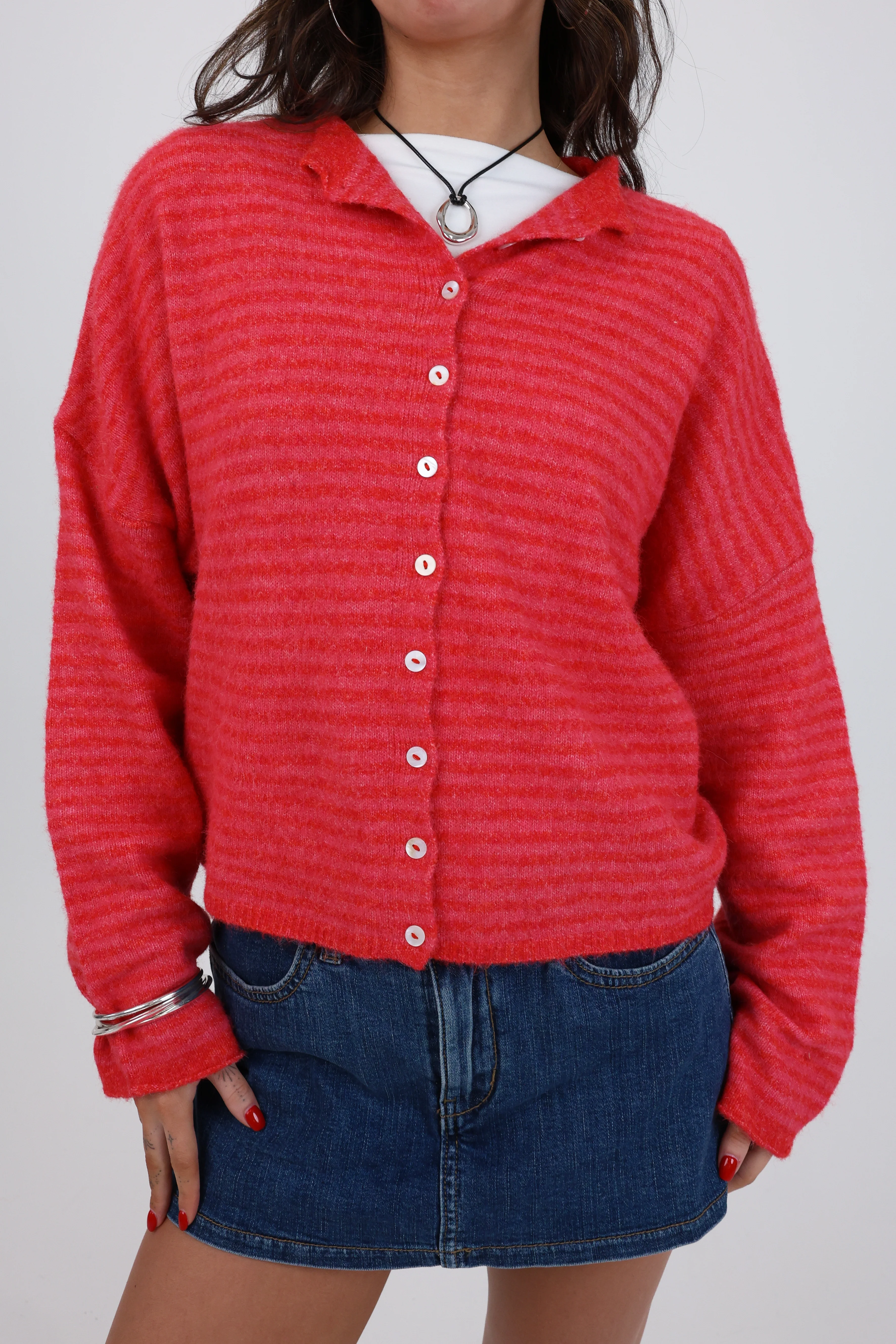 Phoebe Cardigan in Cherry - Image 3