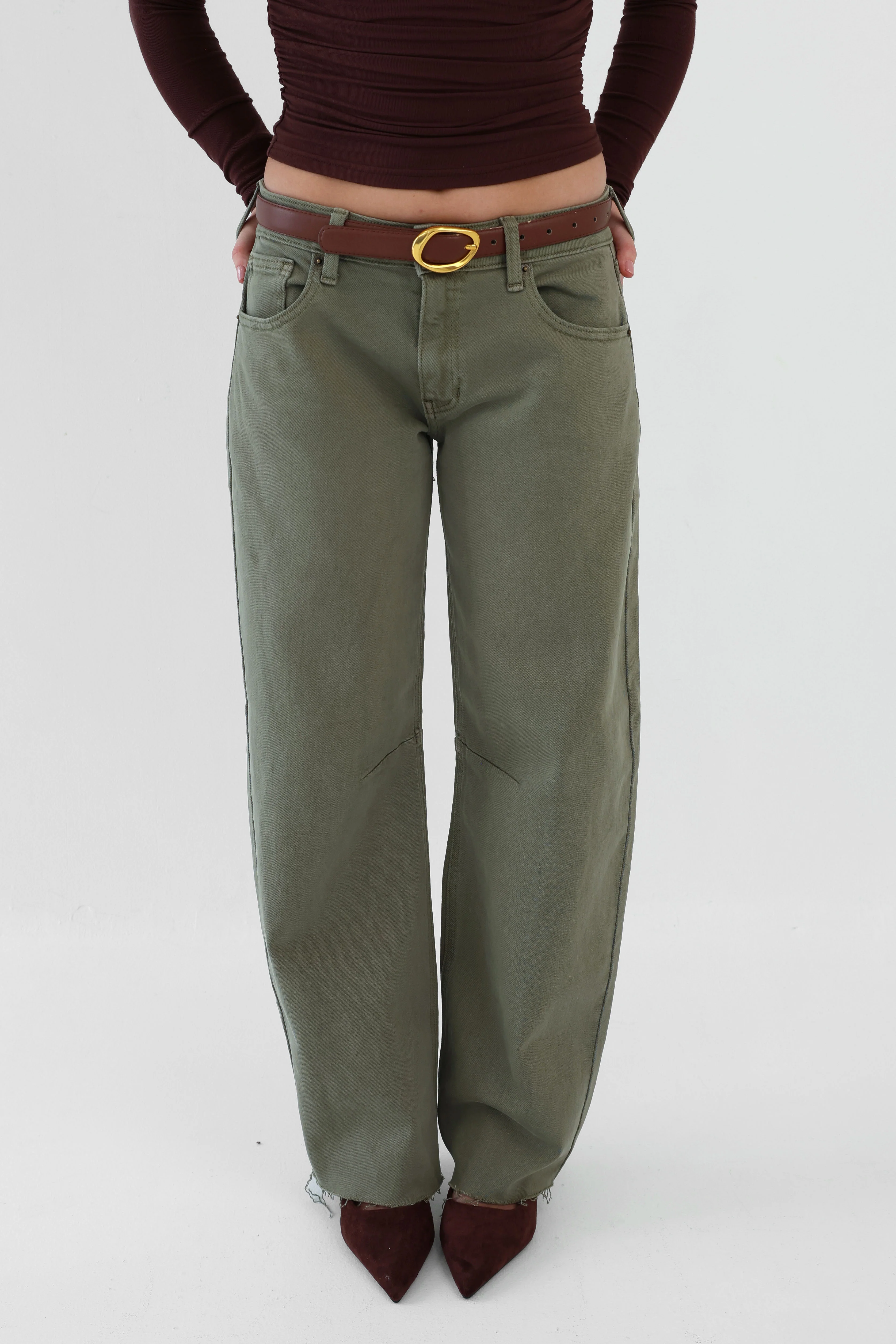 Rae Jeans in Olive - Image 2