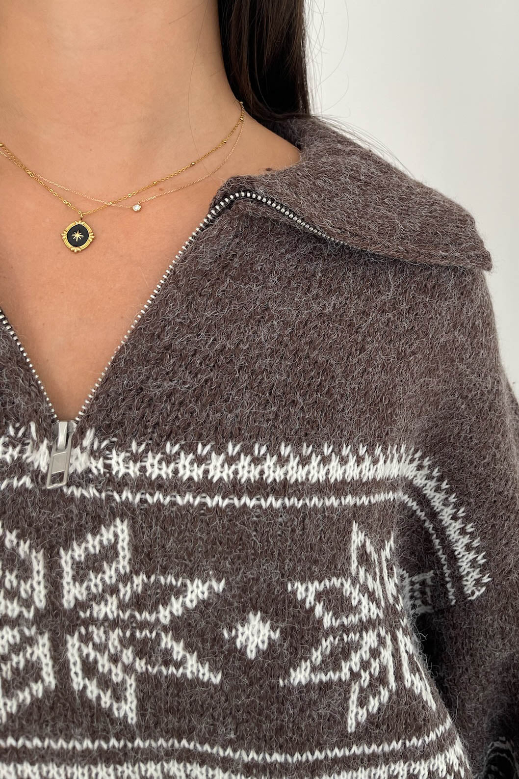Warm Me Up Sweater in Brown/Ivory - Image 5