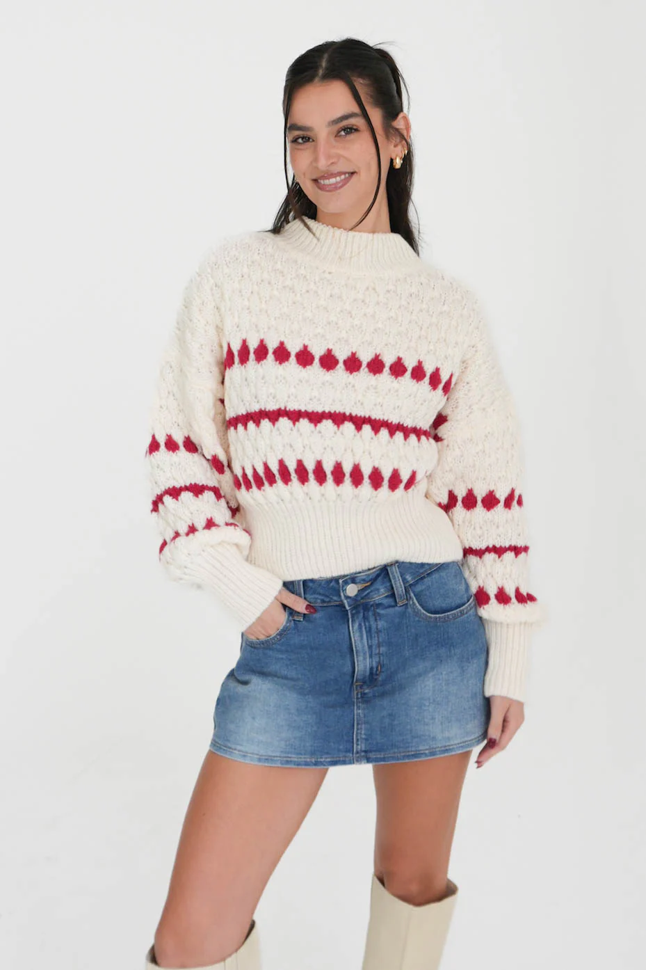 Winter Park Sweater in Red - Image 3
